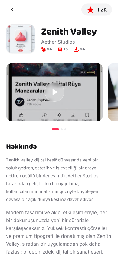 Firstlook uygulama detayı ekranı